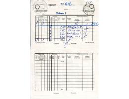 1994 Poštovní formulář 13-352 C (IV-1987) seznam balíků, raz